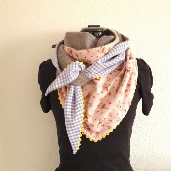 Chèche - fleuri rose