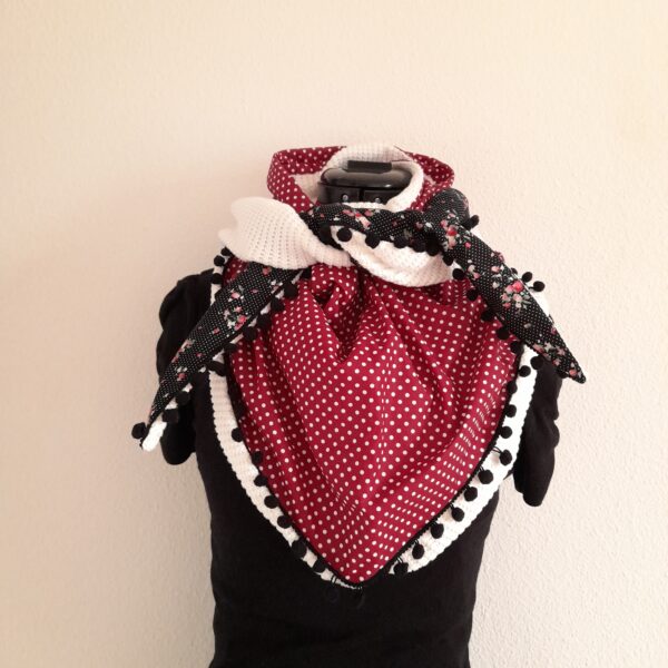 Chèche - pois framboise