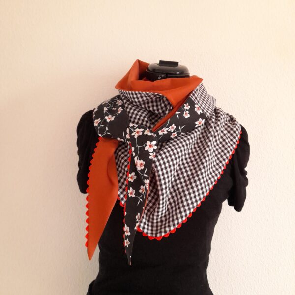 Chèche - vichy marron