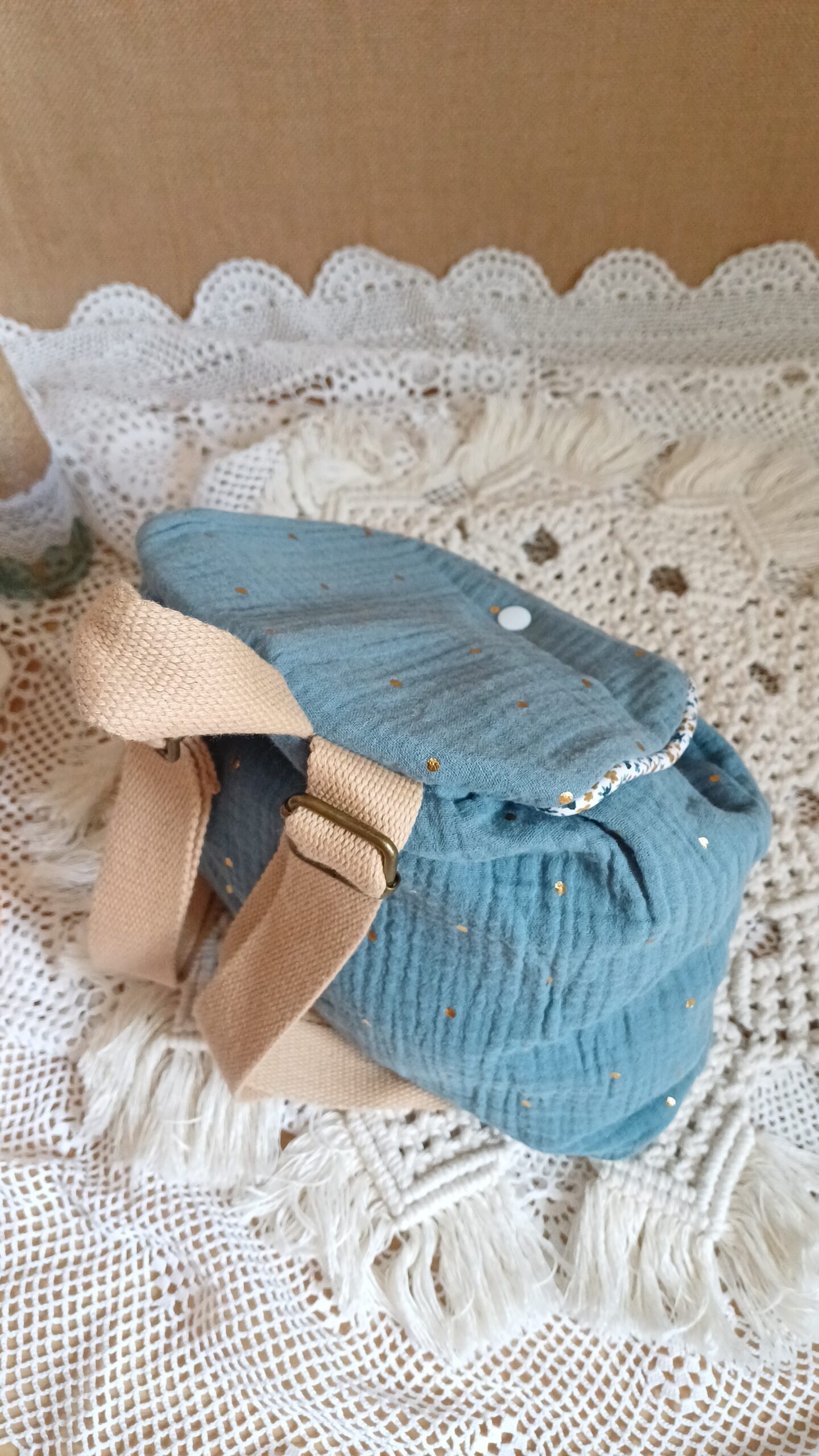 Sac à dos bleu pois brillant – Image 2